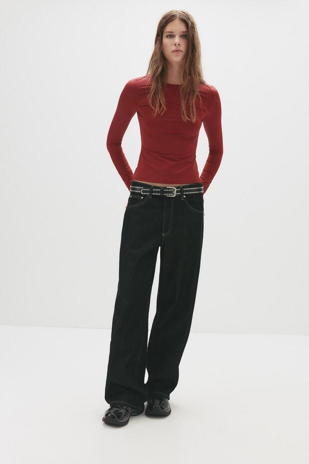 Vücuda oturan poliamid t-shirt - 2