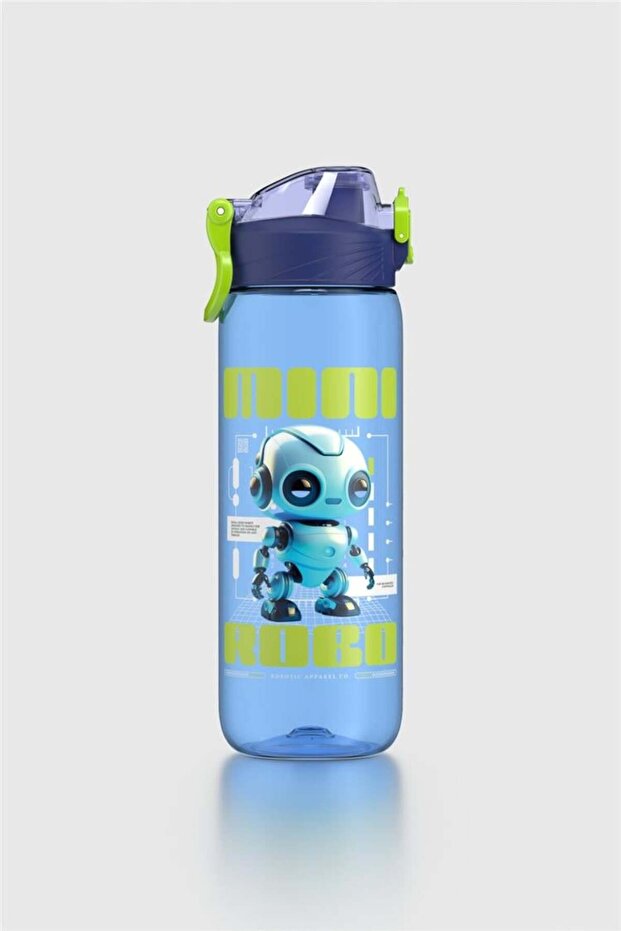 Wave Patterned 630 ml Tritan Leak-Proof Odor-Free Children's Water Bottle 912167 Blue