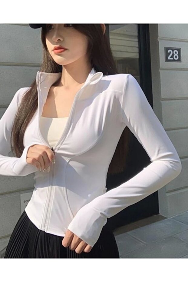 Rover Basic Slim Fit Fermuarlı Bluz - 3