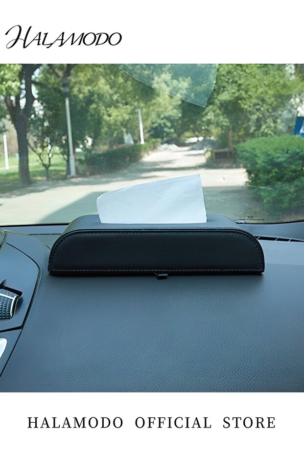 حامل ورق علبة مناديل السيارة مصنوع من جلد البولي يوريثان، حامل مناديل مستطيل الشكل، علبة مناديل متعددة الوظائف - 6