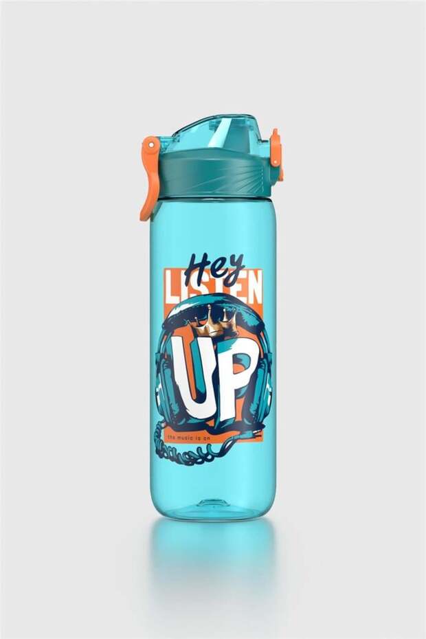 Wave Patterned 630 ml Tritan Leak-Proof Odor-Free Children's Water Bottle 912166 Turquoise