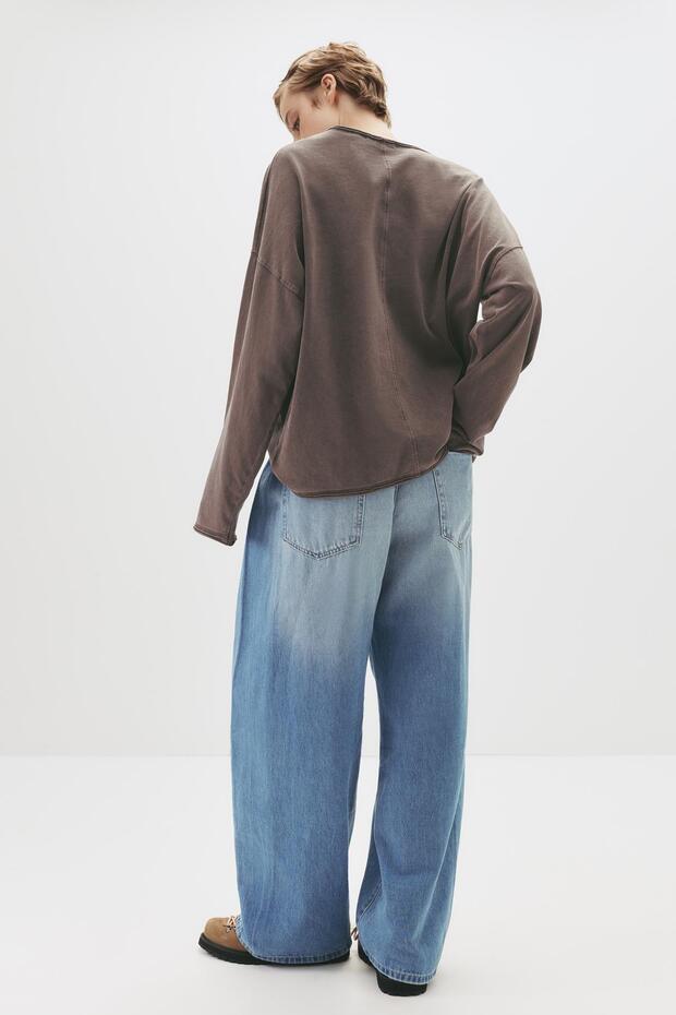 Uzun kollu oversize t-shirt - 3