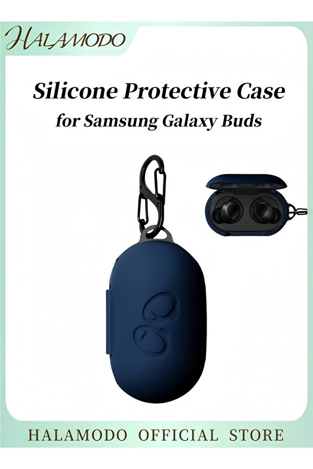 جراب حماية من السيليكون مزود بحلقة تثبيت لسماعات الأذن Samsung Galaxy Buds جراب حماية قابل للفتح