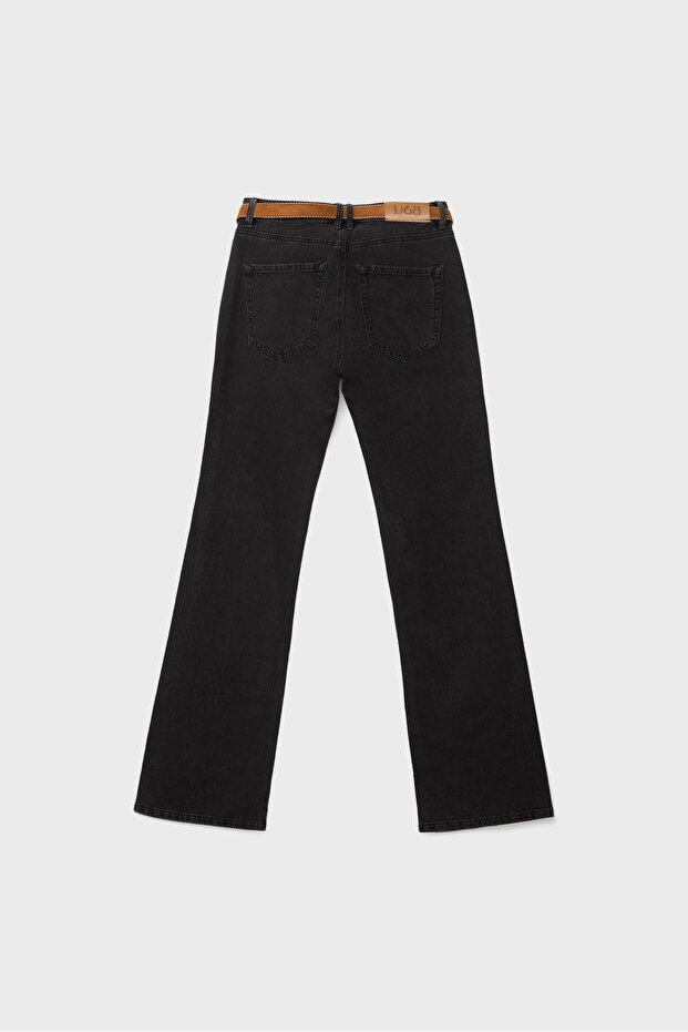 D68 kemerli bootcut jean - 6