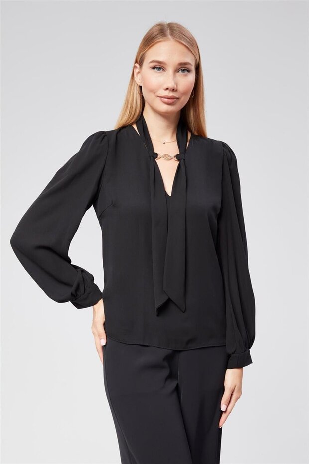 Kuşak Geçmeli Bluz - 6