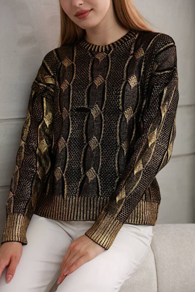 Varak baskılı triko kazak - 3