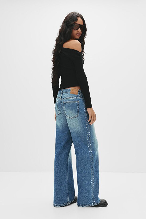 Asimetrik uzun kollu top - 5