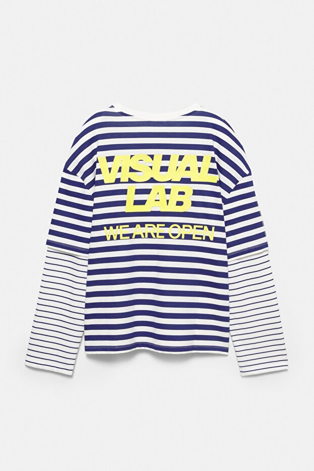 Çift kollu çizgili tişört - 8