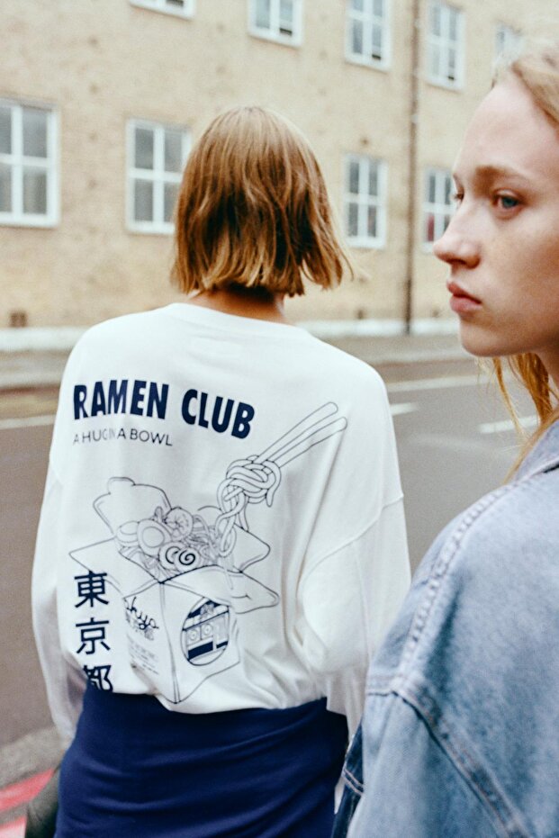 Uzun kollu ramen t-shirt - 1