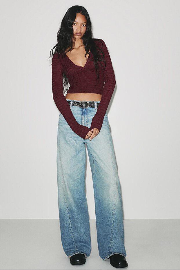 Bambu kumaşlı uzun kollu top - 1