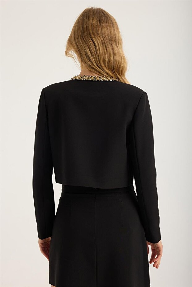 Kısa Payet İşlemeli Ceket - 5