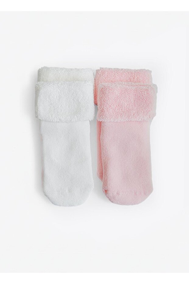 Organik Basic 2'li Havlu Çorap Pembe - 2