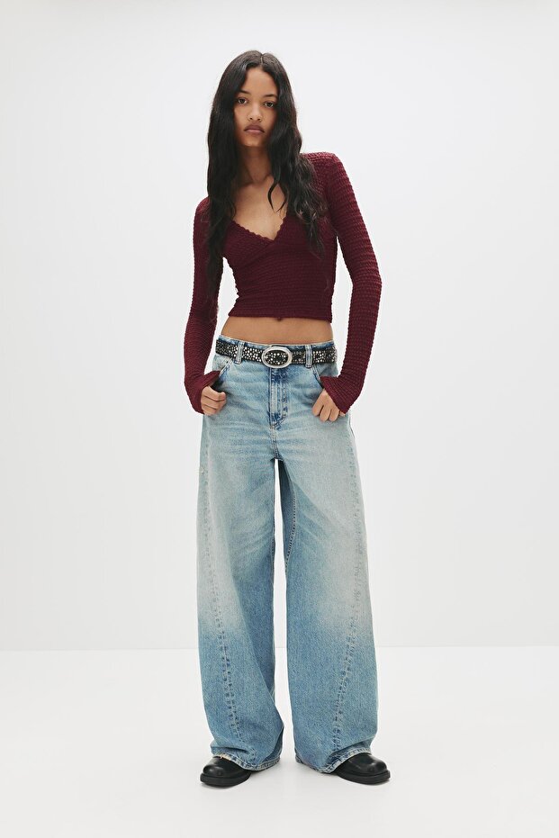 Bambu kumaşlı uzun kollu top - 4