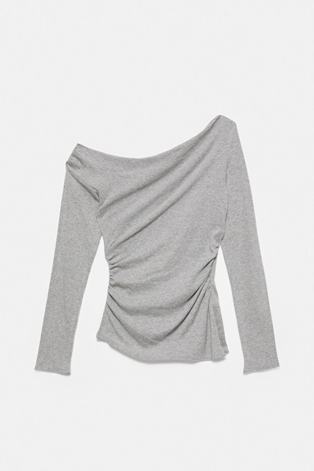 Asimetrik uzun kollu top - 6