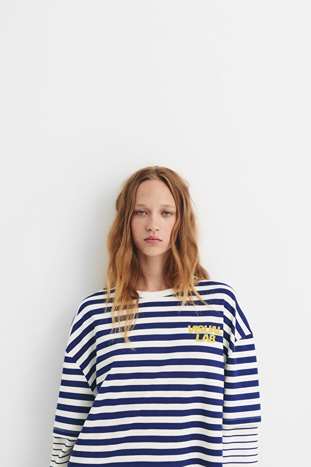 Çift kollu çizgili tişört - 6