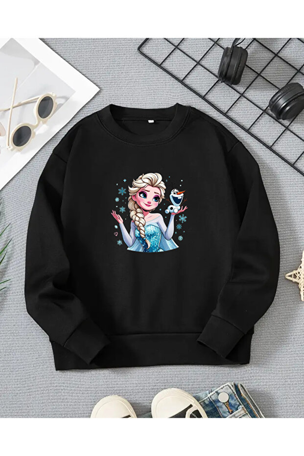 Girls' Elsa Printed Long Sleeve T-Shirt