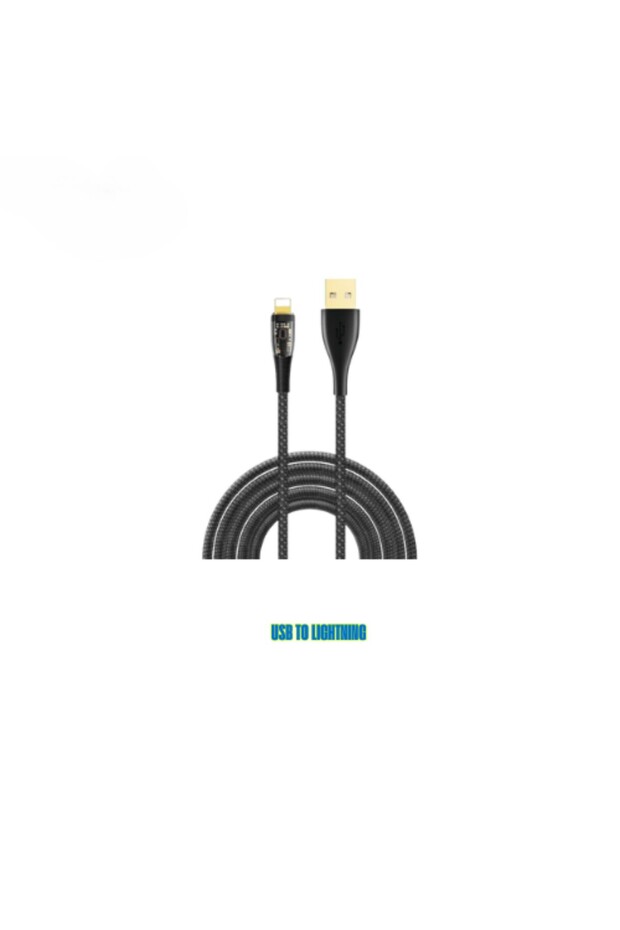 Lightning Nylon Braided Transparent Cable 1.2m Black