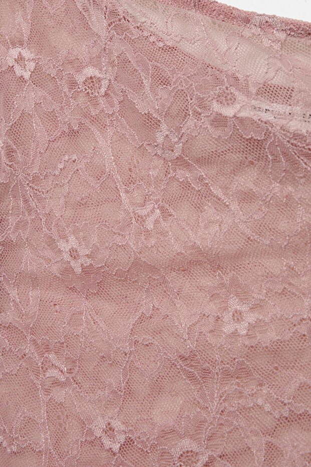 Asimetrik dantel bluz - 7