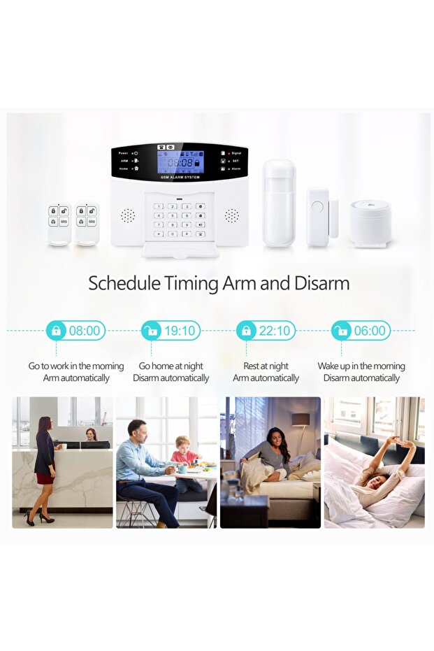 EV VE İŞYERİ İÇİN UZAKTAN KUMANDALI ALARM SİSTEMİ WİFİ-GSM HATLI HAREKET SENSÖRLÜ ŞARJLI ALARM SETİ - 6