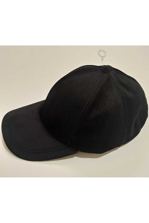Stylish Black Velvet Striped Men's Hat