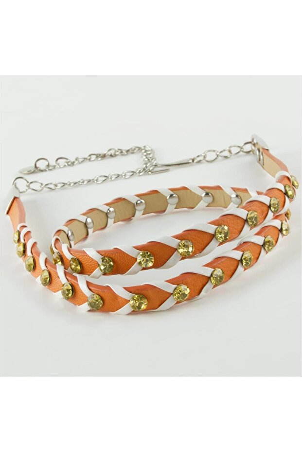 Braided Leather Stone Belt