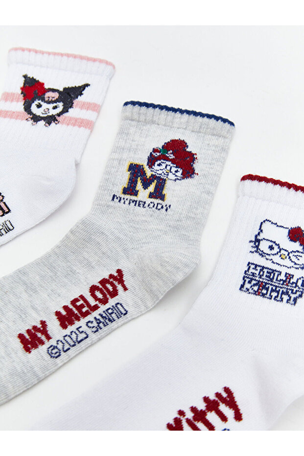 Peak Нов сезон Hello Kitty моделни момичешки чорапи, 3-пакет - 2