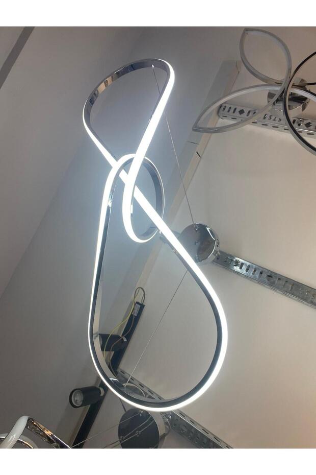 Maya Avize Sonsuzluk Krom Led Avize 3 Renkli - 4