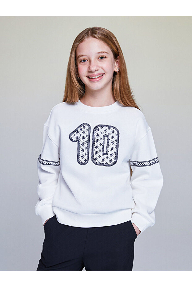 Crew Neck Girl's Sweatshirt