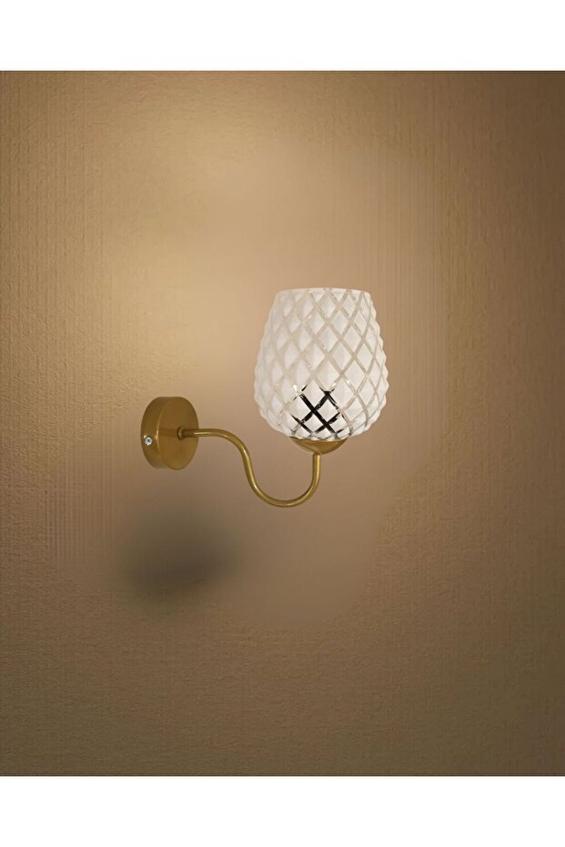 Gold Arm Glass Sconce