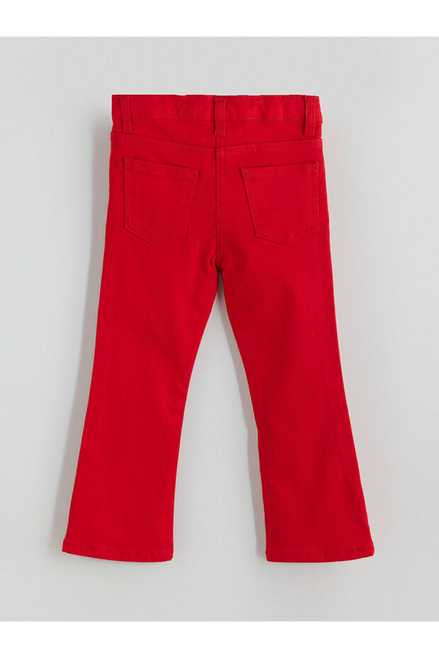 Kirmizi Slim Fit Basic Kız Çocuk Pantolon - 4