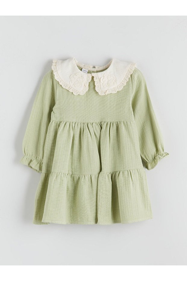 Baby Collar Muslin Girl's Dress