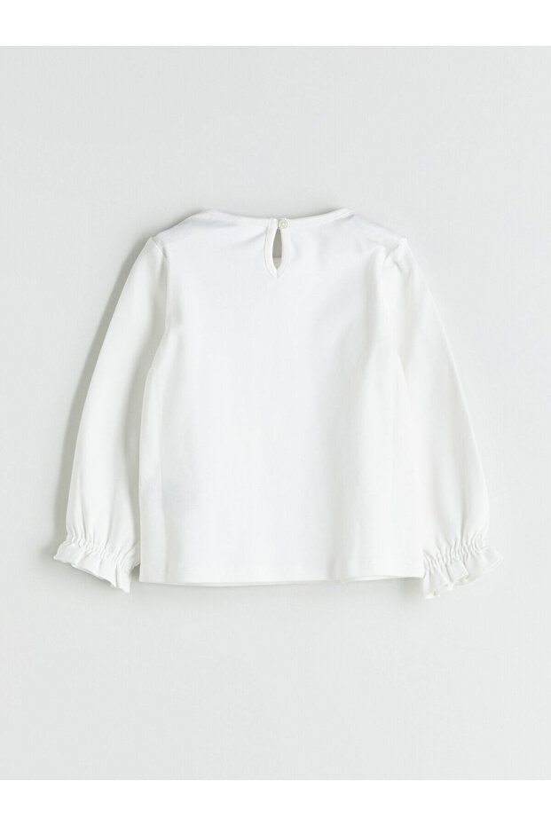 Bisiklet Yaka Frozen Baskılı Kız Çocuk Bluz - 3