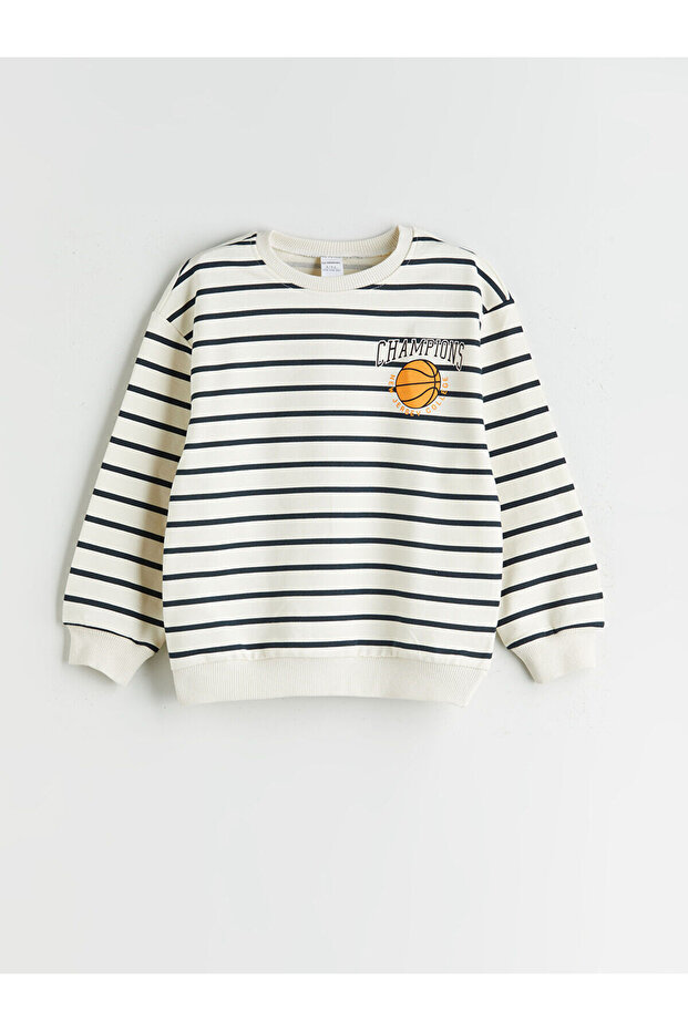 Crew Neck Striped Boy's Sweatshirt