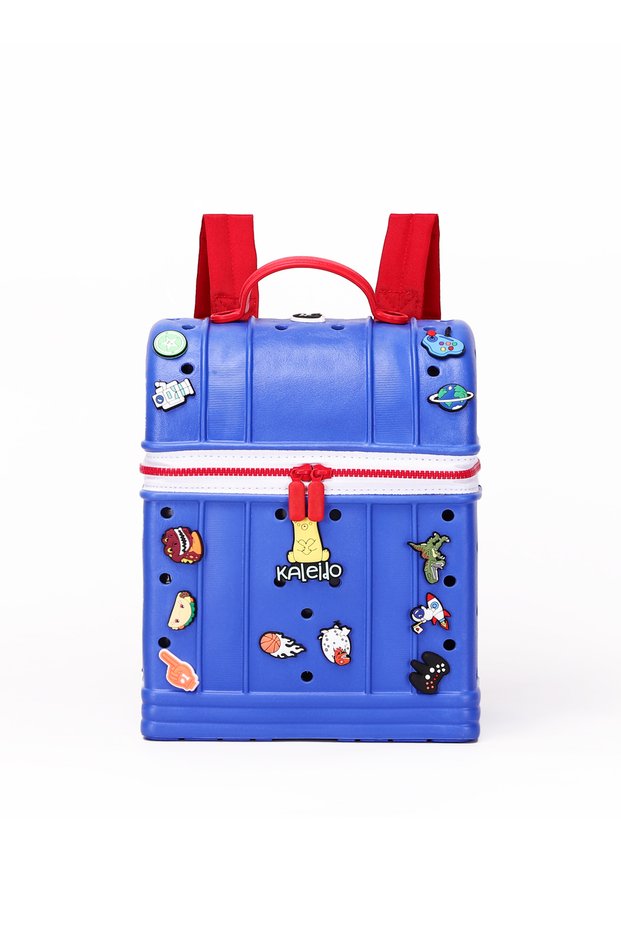 Mini EVA Rubber Tote Bag with Charms | Cute Beach Bag for Kids (Girls & Boys) - (Blue)