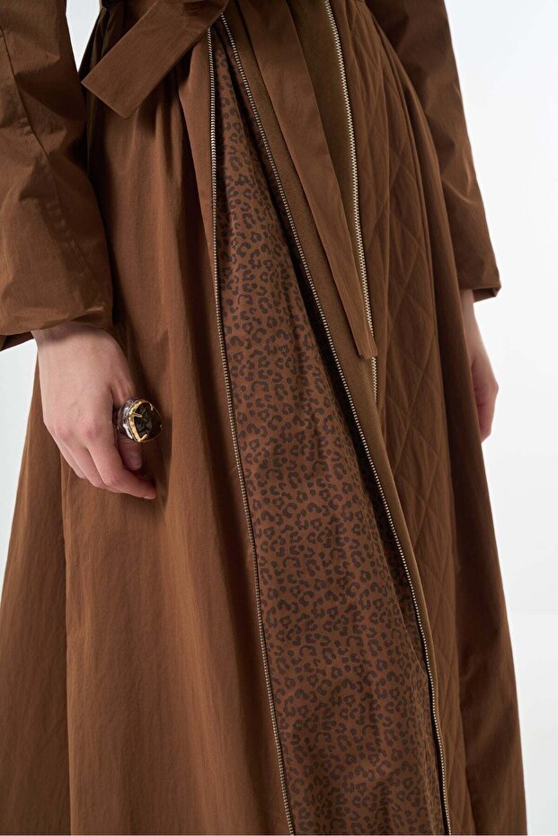 Fermuar Detaylı Pardesü - 8