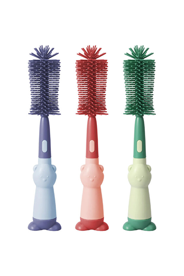 3-in-1 Silicone Baby Bottle Brush Set Multi-Color Options