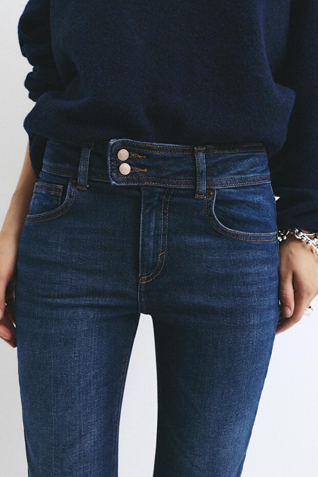 Düşük bel bootcut jean - 4