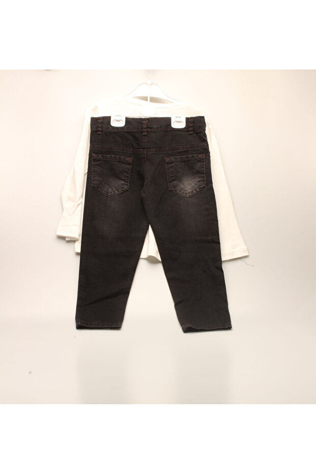 طقم تي شيرت وبنطلون من الحجر الأسود - 2