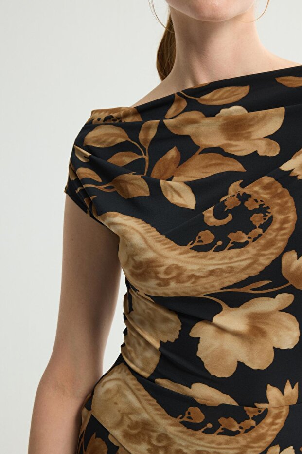 Desenli Örme Elbise - 2