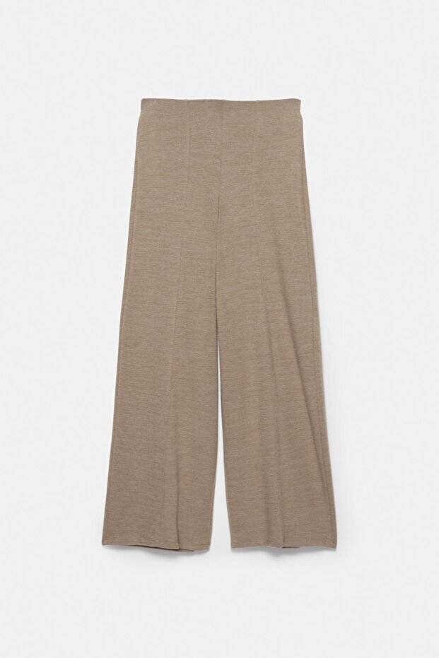 Yumuşak dokunuşlu geniş paça pantolon - 6