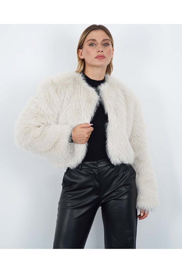 Astarlı suni kürk mont - 1