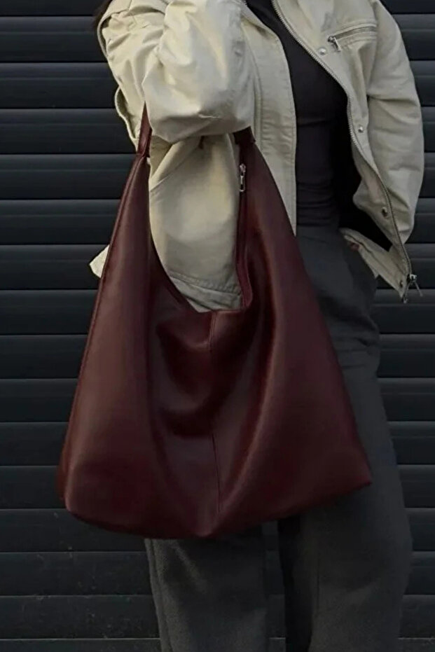 Large Size Casual Faux Leather Women's Handbag Shoulder Bag