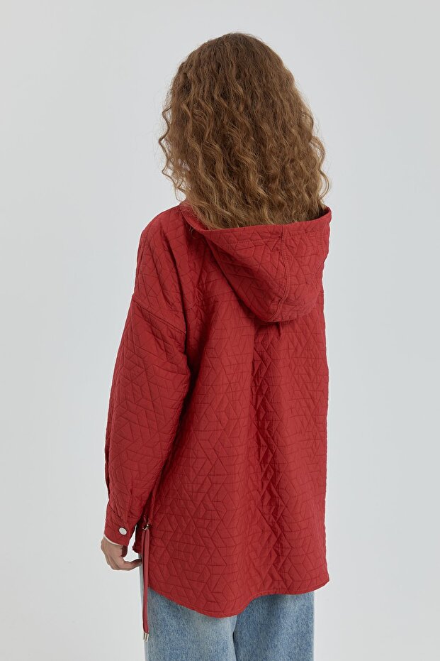 İnce Kapitone Ceket Kiremit - 6