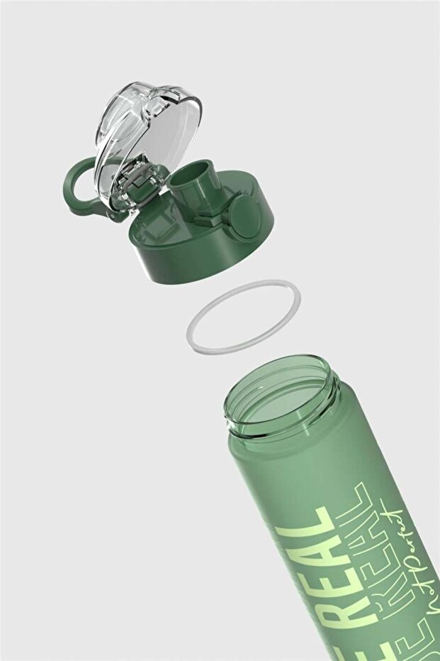 Saga Loop Letter Patterned 630 ml Matte Tritan Flask 912137 Green - 4