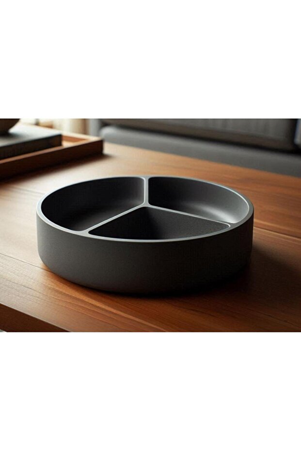 Modern Snack Presentation Tray with Three Compartments