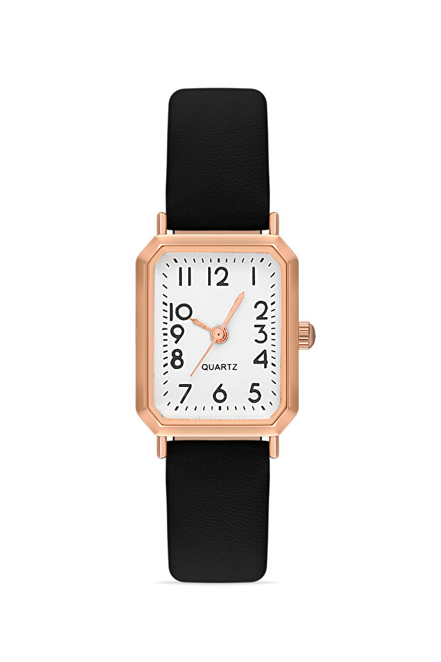Women's Leather Minimal Black Wrist Watch Tctsr005601S0334