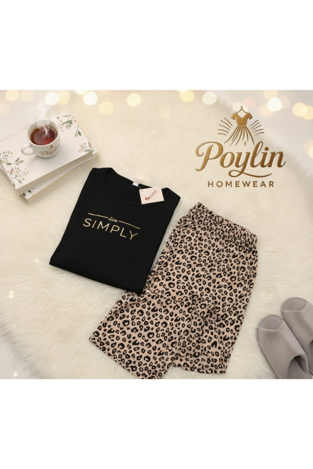 Milan Kumaş Battal Uzun Kollu Pijama Takımı - 3