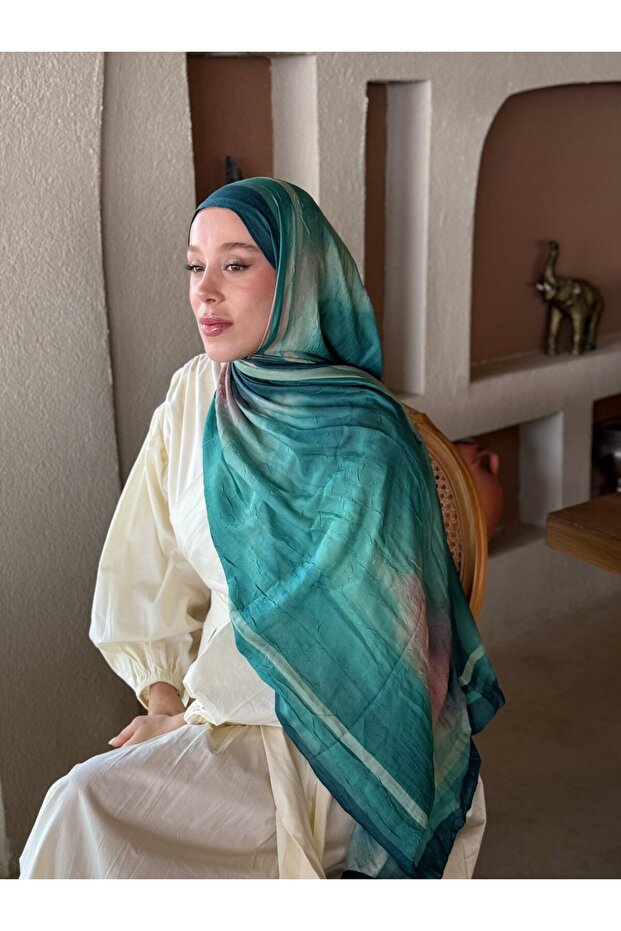 Sunset Desen Bambu Şal - 3