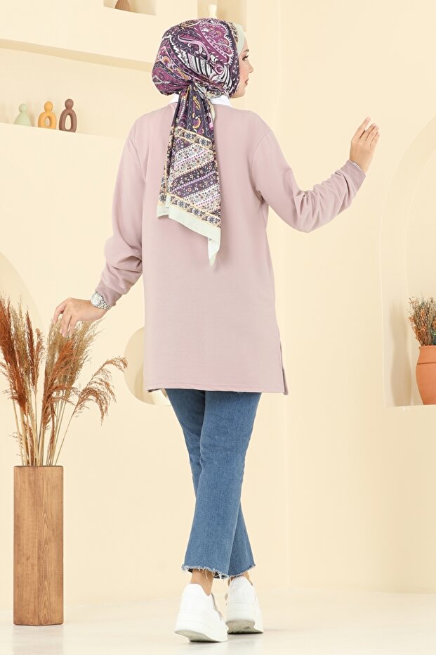 Taş Detaylı İki İp Tunik 102OZN1046-MS Vizyon - 5
