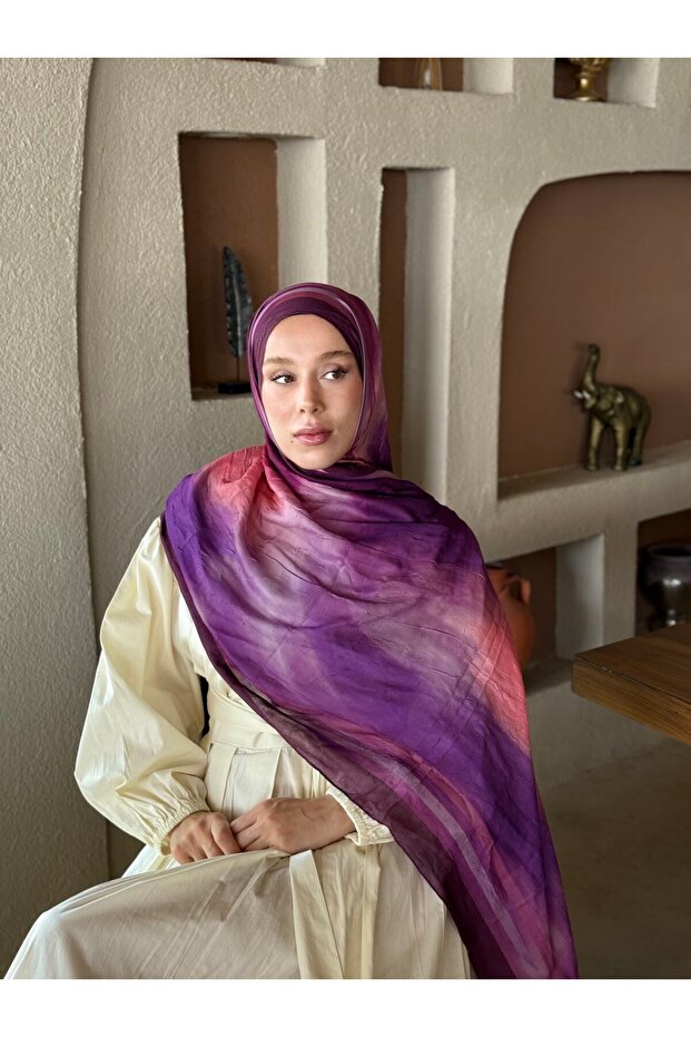 Sunset Desen Bambu Şal - 1